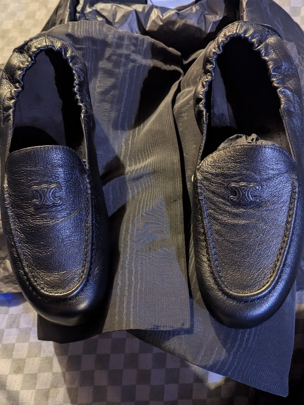 Celine Black Goat skin Men’s Slip-On Loafers - Picture 2 of 4
